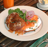 "Veggie Jenny also enjoyed the halumi with beets, honey and fresh hyssop, but like many before her, declared the herb salad to be 'the absolute best' and polished it off down to the last parsley leaf." Rachel Wagner feeds her out-of-town cousin the best of Israeli fresh market fare at Carmela BeNachala's business lunch.  